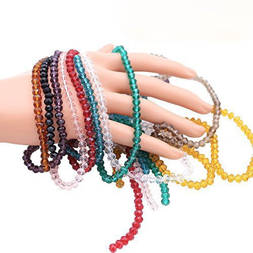 Glass Rondelle Beads Faceted Glass Assorted Beads Lot BULK Beads Wholesale Beads 1000pcs 6mm Beads 10 Colors Beads Set