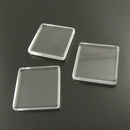 Glass Tiles Square Glass Cabochons Clear Glass Wholesale Cabochons Bulk Tiles Large Glass Tiles 25mm 50pcs