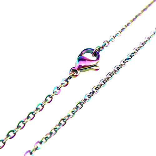 Rainbow Chains Finished Necklace Chains Rainbow Chain 18 Inch Chains Wholesale Chains Cable Chains BULK Chains 10pcs