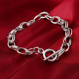 Charm Bracelet Blanks Silver Charm Bracelets Double Link Chain Bracelets Toggle Clasps Bracelets Wholesale Bracelets Jewelry Making 20pcs