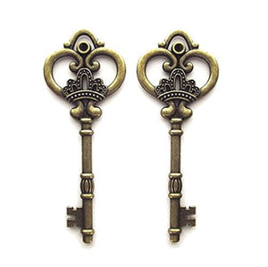 Big Keys Steampunk Keys 3 inch Keys Skeleton Keys Antiqued Bronze Key Pendants Wedding Keys Large Keys Wholesale Keys 20pcs