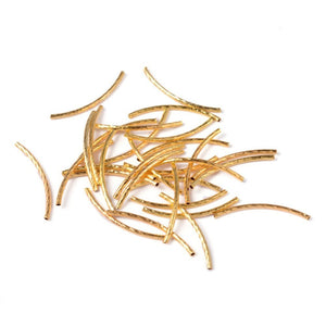 Long Tube Beads Curved Tube Beads Gold Beads Gold Tube Beads 35mm Beads Long Beads Curved Beads BULK Beads Wholesale Beads 200pcs