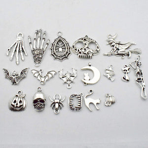 Halloween Charms Set Antiqued Silver Assorted Charms Mixed Charms Lot BULK Charms Wholesale Charms October Charms Holiday Charms 55pcs