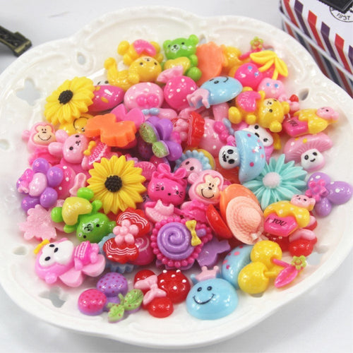 Resin Cabochons Assorted Flat Back Cabochons Flatbacks Resin Flat Backs Kawaii Cabochons BULK Cabochons Wholesale Flatbacks 70pcs