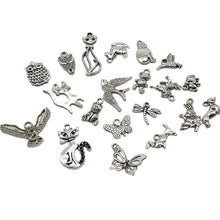 Load image into Gallery viewer, Animal Charms Animal Pendants Assorted Charms Antiqued Silver Charms Set Assorted Animal Charms BULK Charms Nature Charms 100pcs