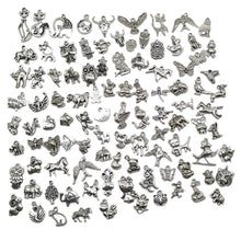 Load image into Gallery viewer, Animal Charms Animal Pendants Assorted Charms Antiqued Silver Charms Set Assorted Animal Charms BULK Charms Nature Charms 100pcs