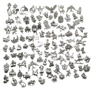 Animal Charms Animal Pendants Assorted Charms Antiqued Silver Charms Set Assorted Animal Charms BULK Charms Nature Charms 100pcs