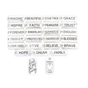 Word Charms Word Pendants Quote Pendants Quote Charms Word Tags Philosophy Tags Wholesale Charms Bulk Charms Antiqued Silver 100pcs