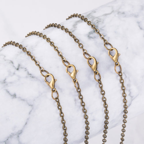 Bronze Chains Necklace Chains Bronze Necklaces 20 inch Chains Finished Chains Cable Chain Necklaces Wholesale Necklaces BULK 24pcs