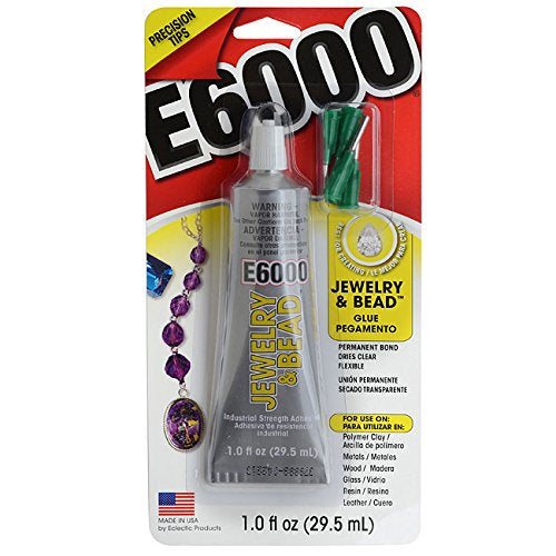 E6000 Glue Jewelry Adhesive Jewelry Glue Metal Glue with Precision Tips Waterproof Glue for Rings Pendants and More