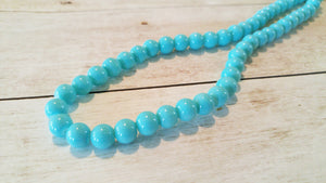 BULK Beads Light Blue Beads Glass Beads 8mm Beads 8mm Glass Beads Wholesale Beads 100 pieces 32" strand