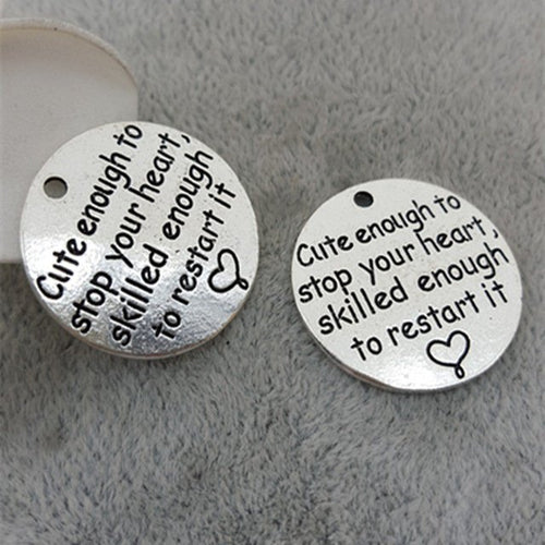 Nurse Pendants Antiqued Silver Quote Charms Word Charms Nurse Charms Nurse Quote Charms Doctor Charms BULK 20pcs