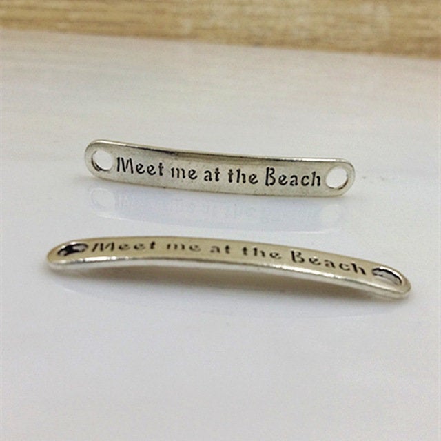 Quote Pendants Word Connectors Quote Connectors Word Charms Quote Charms Link Pendants Connector Pendants BULK 100pcs Meet Me At the Beach