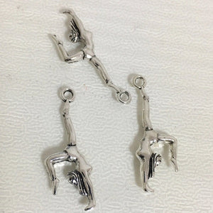 Gymnastics Charms Antique Silver Gym Charms Sport Charms Gymnastic Pendants Gymnastic Charms BULK Charms Wholesale Charms 50pcs