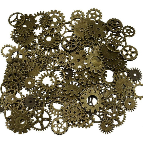 Bulk Gears Steampunk Gear Charms Gear Pendants Assorted Gears Cogs Steampunk Supplies Bronze Gears 120 pieces Wholesale