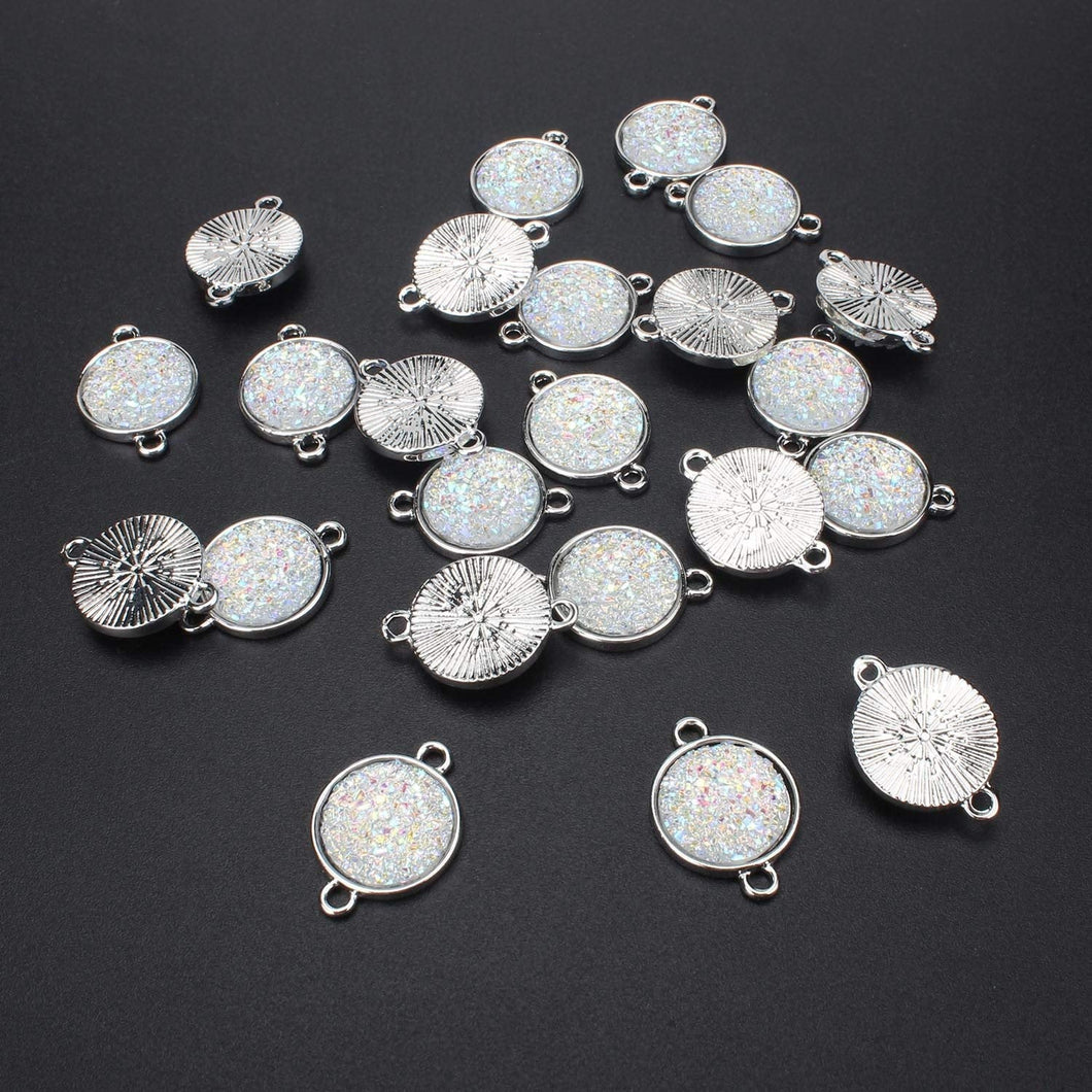 Druzy Charms Druzy Pendants Clear Druzy Charms Resin Druzy Charms Drusy Pendants Faux Druzy Quartz BULK Charms Wholesale Charms 24pcs