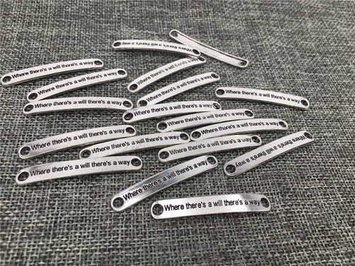 Quote Pendants Word Connectors Quote Connectors Word Charms Quote Charms Link Pendants Connector Pendants BULK 40pcs Where There's A Will