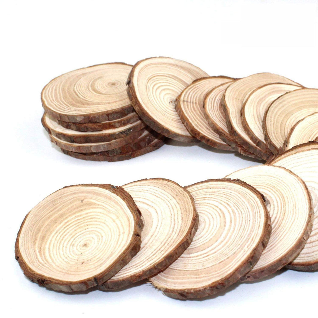 Wood Slices Round Wood Blanks Real Wood Slices Circle Wood Slices BULK Wood Burning Blank Wood Tag Blanks No Holes 50pcs