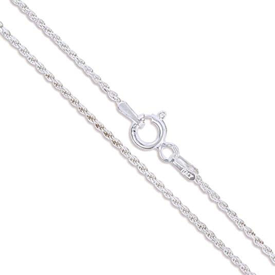Sterling Silver Chain Silver Rope Chain Diamond Cut Chain Pure 925 Silver Chain Necklace Chain Silver Necklace 16