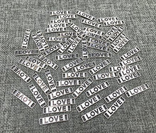 Load image into Gallery viewer, Word Charms Connector Pendants Inspirational Charms Love Charms Bronze or Antiqued Silver Charms Bronze Charms BULK Charms 60pcs