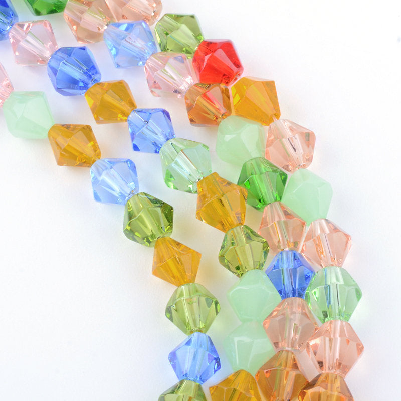 Bulk Beads 8mm Bicone Beads Assorted Colors Birthstone Beads Faceted Glass Beads 860 pieces Wholesale Beads 20 Strands