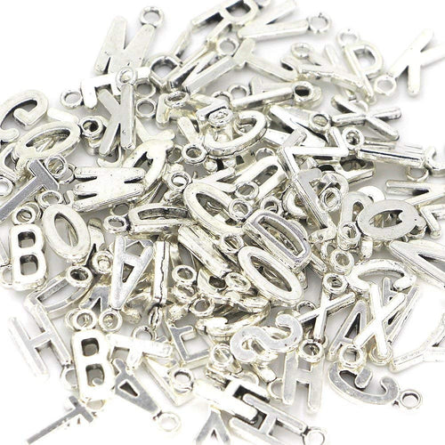 Alphabet Charms Letter Charms Antiqued Silver Letter Charms Initial Charms BULK Charms Wholesale Charms 104pcs 4 Full Alphabet Sets