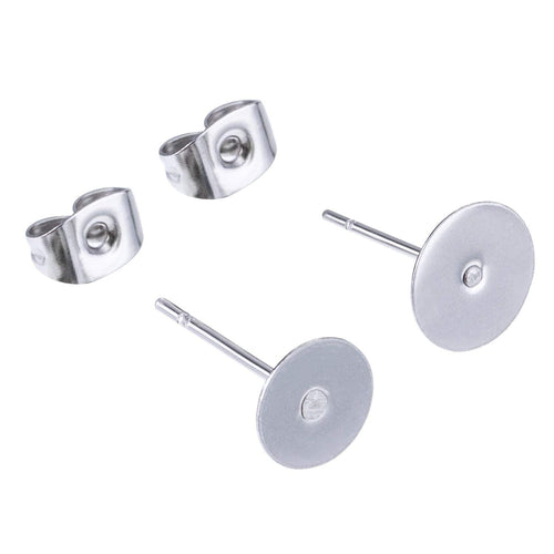 Earring Blanks Silver Blank Earrings Stainless Steel Earrings Stud Earring Blanks Silver Earring Earring Findings Wholesale BULK 200pc