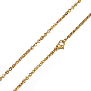Gold Necklace Chains Finished Chain Necklaces Gold Plated Stainless Steel Chains Wholesale Chains BULK Chains 24 Inch Chains 12pcs