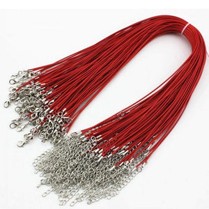Wholesale Necklaces Necklace Cord Faux Leather Necklace Blanks 18 Inch Necklaces BULK Necklaces 100pcs Red Cord Necklaces