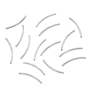 Long Tube Beads Curved Tube Beads Silver Beads Silver Tube Beads 35mm Beads Long Beads Curved Beads BULK Beads Wholesale Beads 200pcs