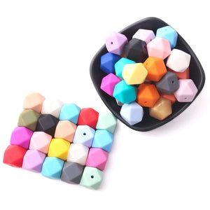 Large Silicone Beads Bubblegum Beads 17mm Big Beads Wholesale Beads Hexagon Beads BULK Beads Rubber Beads Non Toxic Beads BPA Free 50pcs