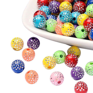 BULK Beads Metal Enlaced Beads Acrylic Beads 8mm Beads Assorted Beads Lot Wholesale Beads Mixed Beads Set 1700pcs Rainbow Beads