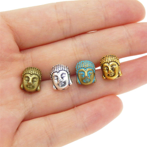 Buddha Beads Assorted Buddha Beads Buddha Head Beads Silver Bronze Gold Patina Beads Large Beads 10mm Beads 10mm Buddha Beads 40pcs