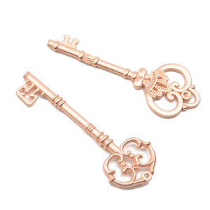 Rose Gold Key Pendants Rose Gold Keys Skeleton Keys Steampunk Keys BULK Skeleton Keys Wholesale Keys Rose Gold Pendants 20pcs 3.1" to 3.3"