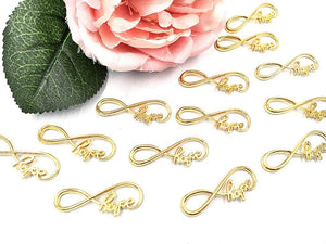 Infinity Pendants Connectors Infinity Links Infinity Charms Gold Bracelet Connectors Word Charms HOPE Charms Wholesale 40pcs