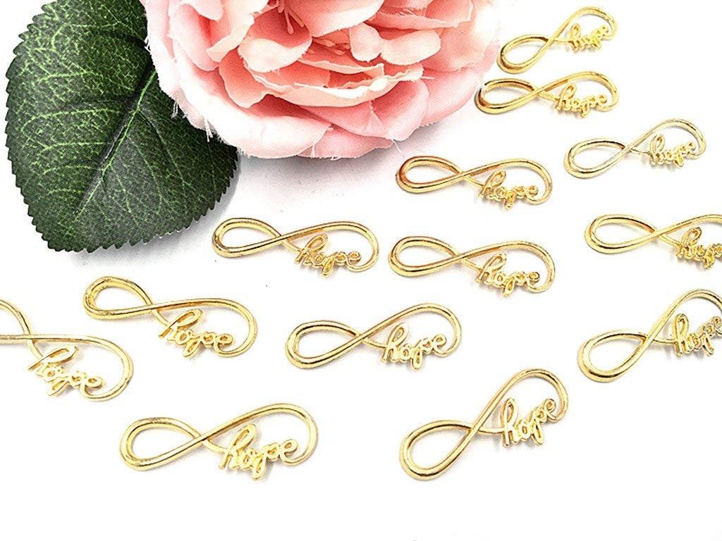 Infinity Pendants Connectors Infinity Links Infinity Charms Gold Bracelet Connectors Word Charms HOPE Charms Wholesale 40pcs