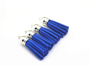 Tassel Charms Tassel Pendants Tassel Kit Faux Suede Tassels Royal Blue Tassels Diffuser Pendants Diffuser Charms BULK Charms 30pcs 1.5