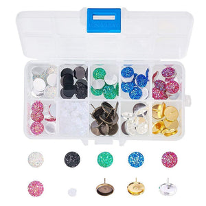 Earring Making Kit DIY Earrings Jewelry Kit Necklace Kit Druzy Earrings Kit Faux Druzy Earrings Findings Post Blanks 141pcs