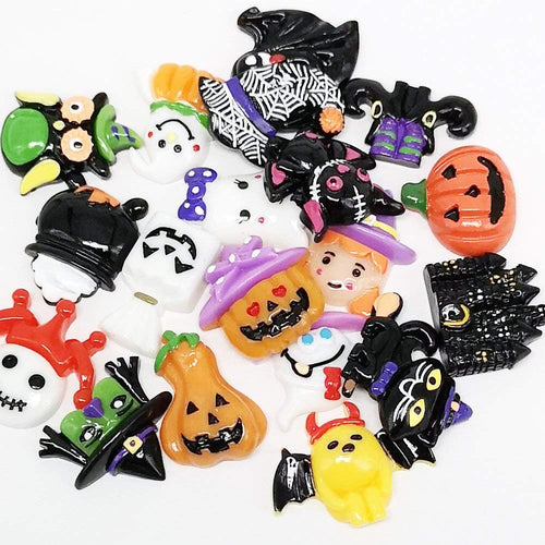 Halloween Cabochons Resin Cabochons Halloween Flatbacks Flat Back Cabochons Halloween Findings Flat Backs Assorted Cabochons Set 20pcs