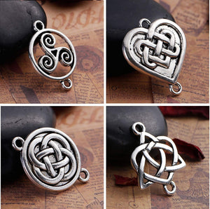 Celtic Knot Charms Celtic Knot Pendants Connectors Antiqued Silver Connector Charms Connector Pendants Wholesale Charms BULK Charms 80pcs