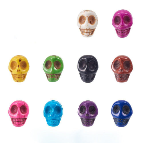 Skull Beads Halloween Beads Bulk Beads Wholesale Beads Assorted Beads 12x11 Turquoise Skull Beads 12mm Beads 150pcs