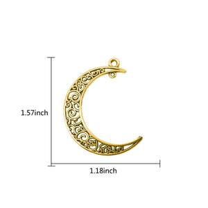 Moon Charms Moon Pendants Set Antiqued Gold Moon Charms Gold Moon Pendants Crescent Moon Charms Filigree BULK Charms Wholesale Charms 50pcs