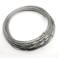 Load image into Gallery viewer, Necklace Wires Wire Necklaces Chokers Silver Cord Silver Neck Wires Wholesale Necklace Making Steel 20pcs 17.5&quot;