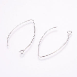 Sterling Ear Wires Sterling Silver Ear Wires Sterling Earwires Earring Findings Earring Hooks Sterling Silver Wire Sterling Marquise 10pc