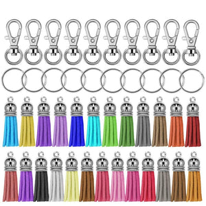 Tassel Charms Tassel Pendants Tassel Keychain Kit Faux Suede Tassels Assorted Charms Diffuser Pendants Diffuser Charms BULK Charms 150 pcs