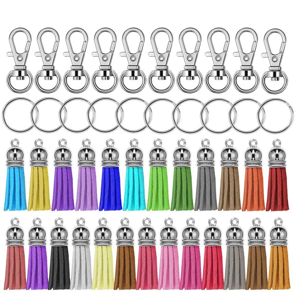 Tassel Charms Tassel Pendants Tassel Keychain Kit Faux Suede Tassels Assorted Charms Diffuser Pendants Diffuser Charms BULK Charms 150 pcs