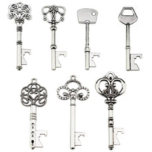 Load image into Gallery viewer, Key Bottle Openers Skeleton Keys Silver Keys Silver Key Openers Bottle Opener Keys Wedding Favors Party Favors Wholesale Keys Assorted 70pcs