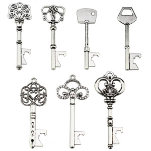 Key Bottle Openers Skeleton Keys Silver Keys Silver Key Openers Bottle Opener Keys Wedding Favors Party Favors Wholesale Keys Assorted 70pcs