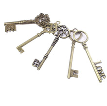 Load image into Gallery viewer, Steampunk Pendants Set Assorted Charms Lot Steampunk Charms Skeleton Keys Gears Cogs Wing Pendants Themed Charms Steampunk Supplies 135pcs
