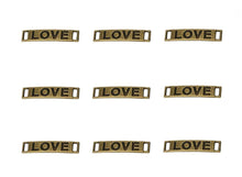 Load image into Gallery viewer, Word Charms Connector Pendants Inspirational Charms Love Charms Bronze or Antiqued Silver Charms Bronze Charms BULK Charms 60pcs